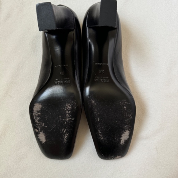 Prada Old Leisure Black Square Toe Heel 36 - Picture 5 of 7